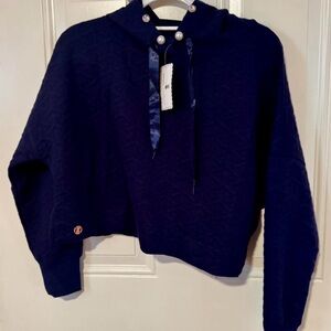 Simply Southern Deep Blue Sweater with Pearl Accents